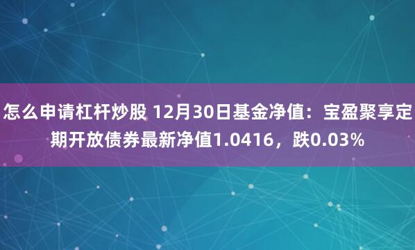 怎么申请杠杆炒股 12月30日基金净值：宝盈聚享定期开放债券最新净值1.0416，跌0.03%