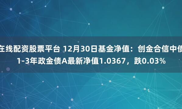 在线配资股票平台 12月30日基金净值：创金合信中债1-3年政金债A最新净值1.0367，跌0.03%