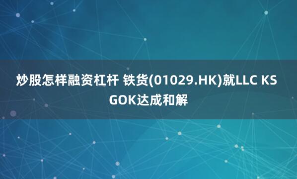 炒股怎样融资杠杆 铁货(01029.HK)就LLC KS GOK达成和解